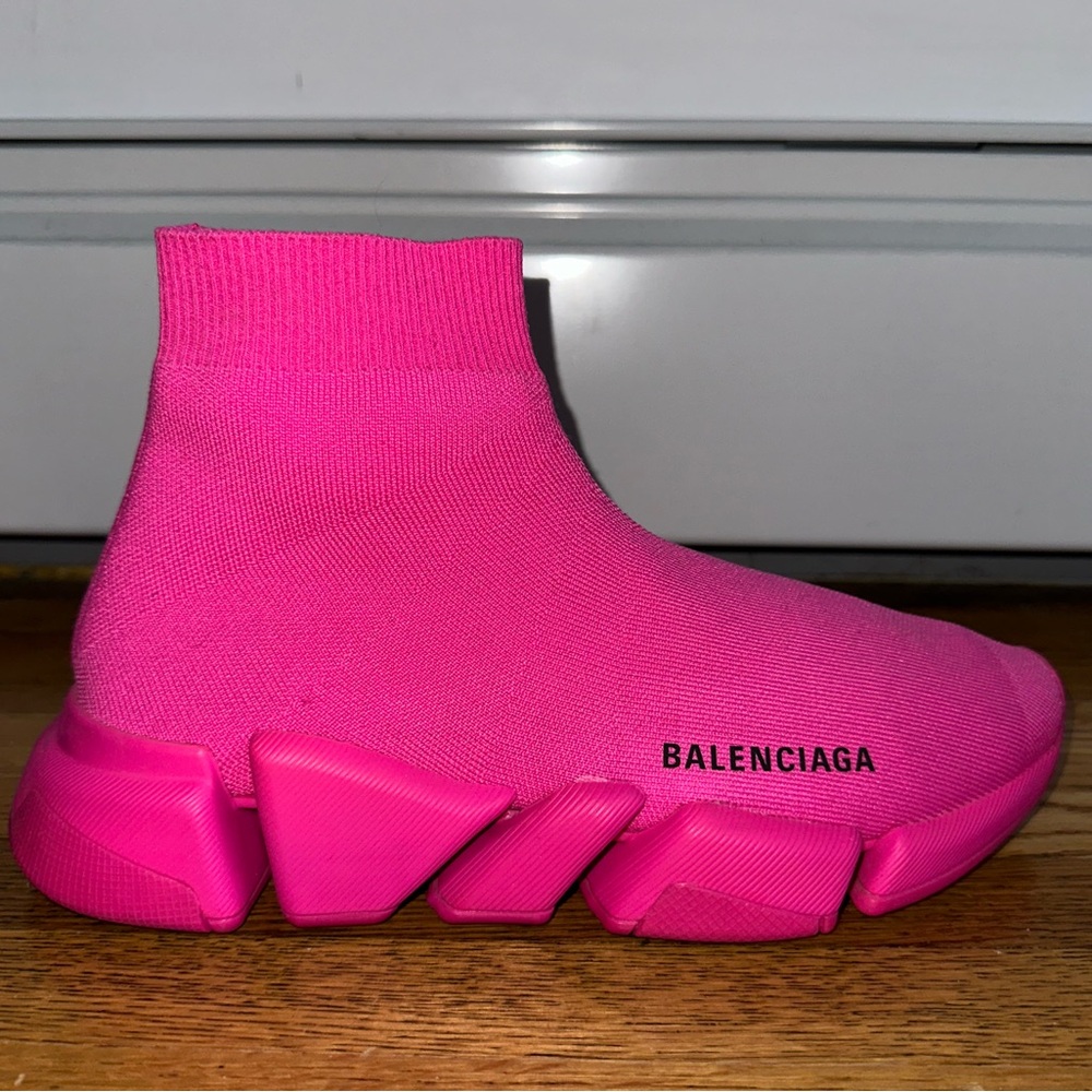 Balenciaga Neon Pink Sock Sneakers